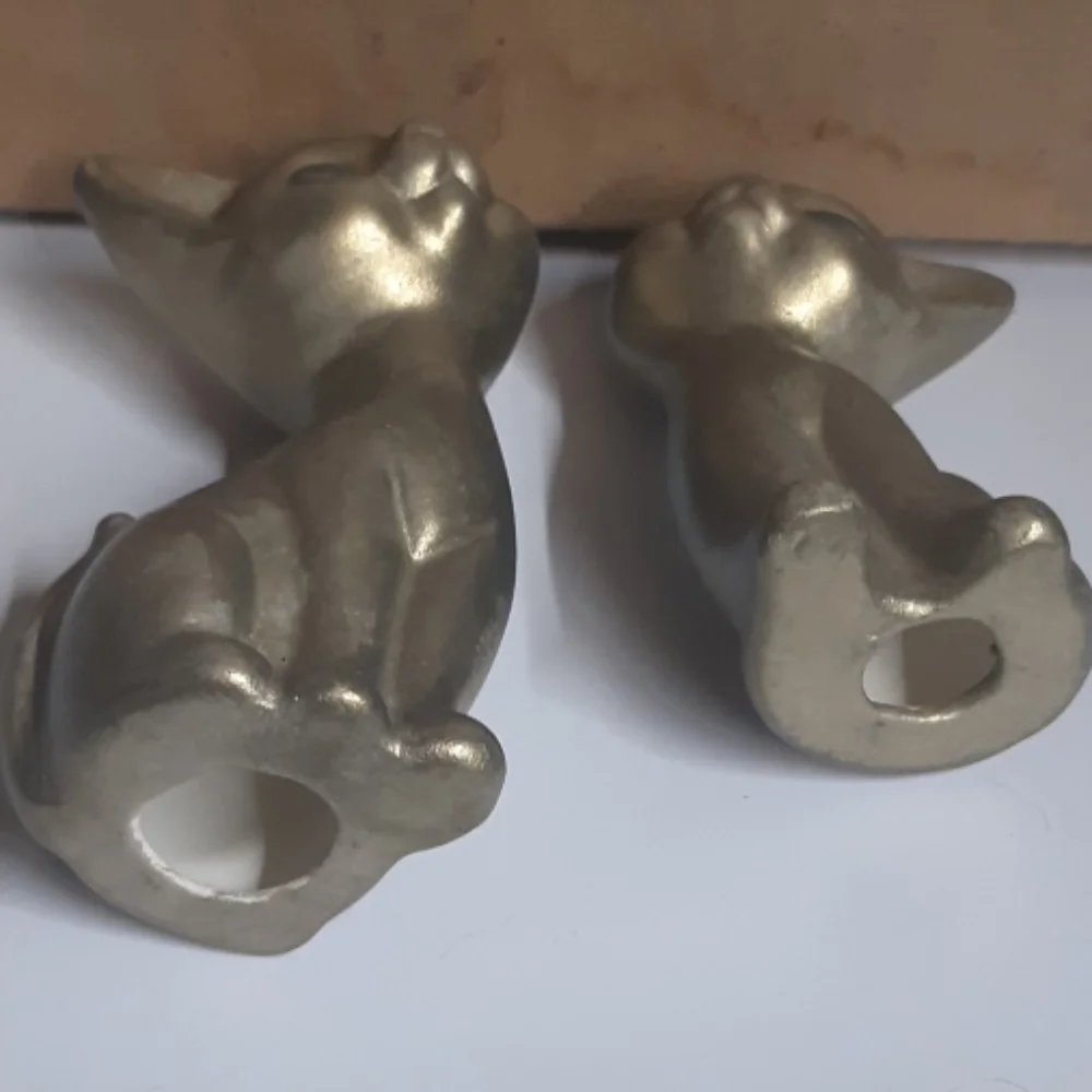 Cat Set Ceramic Vintage Blue Eyes Kicknacks Small Kitty